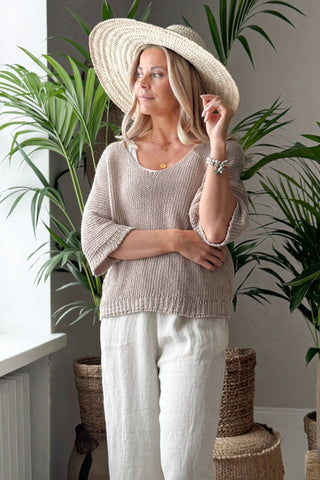 Deia puuvillaneule, beige