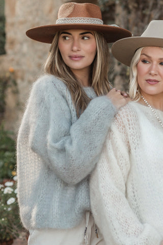 Dreamy mohair jumper, pearl grey