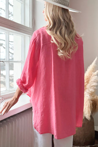 Easy days linen shirt, malibu pink