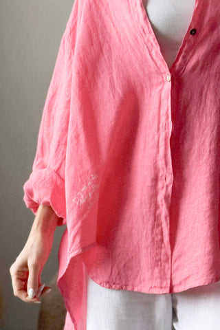 Easy days linen shirt, malibu pink