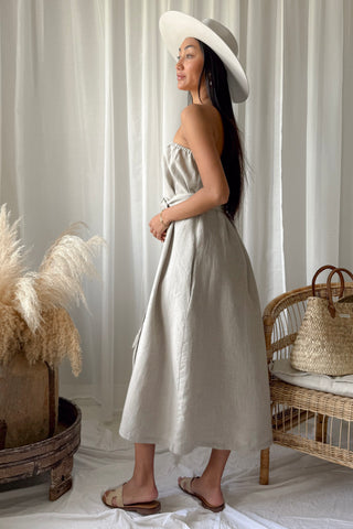 Elegance linen dress, natural