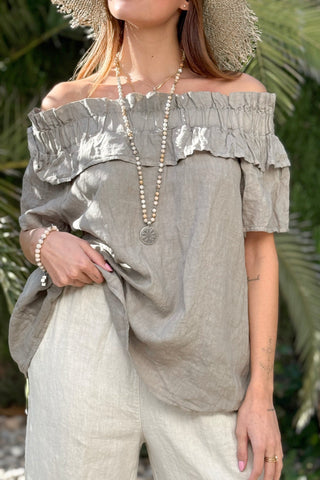 Ellen pellavapaita, taupe
