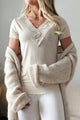 Bamboo Lace Elodie t-paita, beige
