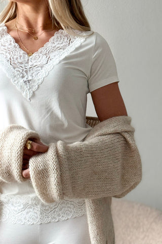 Bamboo Lace Elodie t-paita, valkoinen