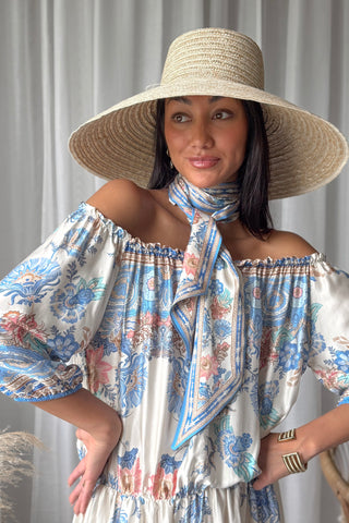 Eloise scarf, magic villa light blue