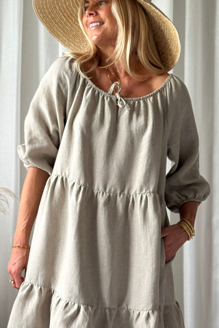 Emilia linen dress, natural
