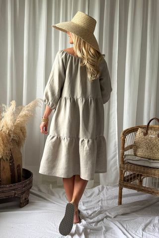 Emilia linen dress, natural