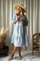 Emilia linen dress, oxford blue