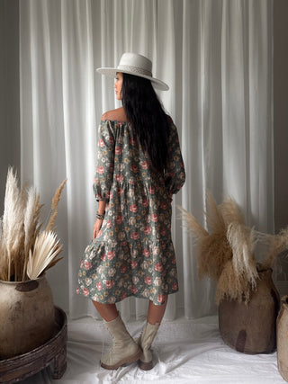 Emilia puuvillamekko, camo cottage floral