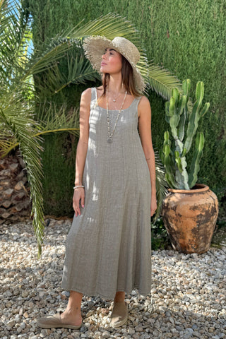 Encanto pellavamekko, taupe