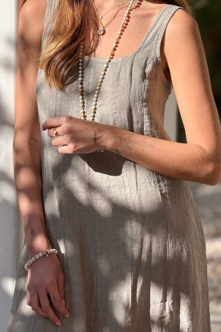 Encanto pellavamekko, taupe