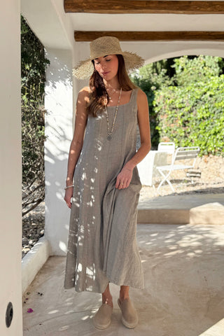 Encanto pellavamekko, taupe