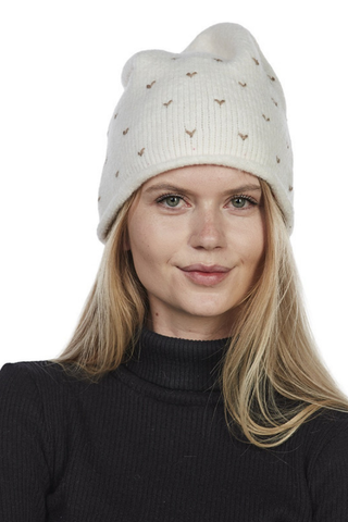 Evelina sydän pipo, valkoinen