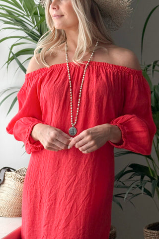 First Love pellavamekko, poppy red