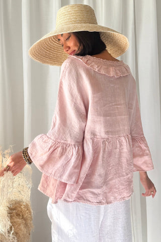Frill dream pellavapaita, vaaleanpunainen