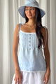 Hanko linen top, oxford blue