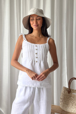 Hanko linen top, white