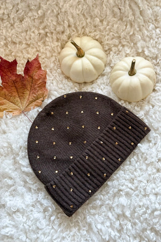 Heart beanie, coffee