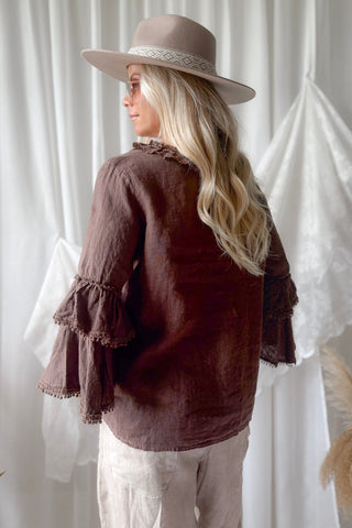Lace frill pellavapaita, coffee