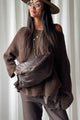 Large Crossbody nahkalaukku, coffee