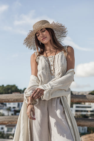 Leanna linen top, sand