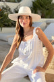 Leanna linen top, white
