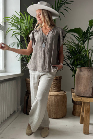 Maiken pellavapaita, taupe