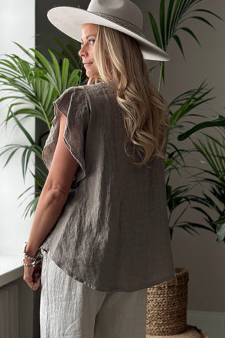 Maiken pellavapaita, taupe