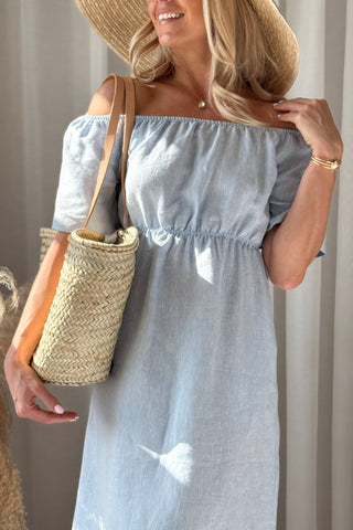 Marbella pellavamekko, oxford blue
