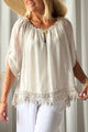 Marlana silkkiviskoosipusero, beige