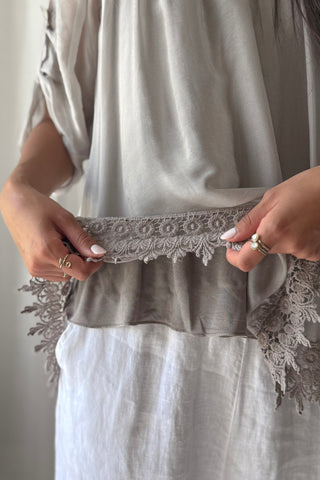 Marlana silk-viscose blouse, taupe
