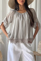 Marlana silkkiviskoosipusero, taupe