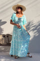 Meryl viskoosimekko, eternal garden turquoise