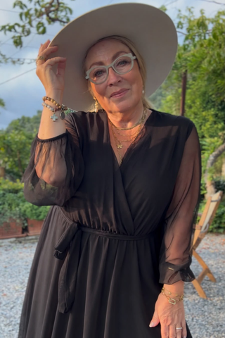 Monterosso tulle dress, black