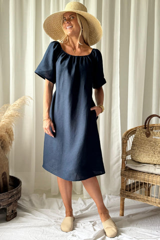 Moraira pellavamekko midi, navy