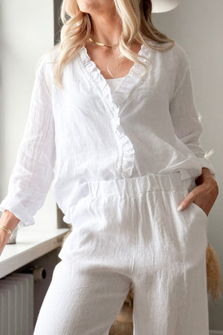 Paloma pellavahousut, valkoinen