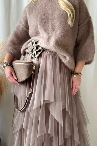 Rosie tyllihame, taupe