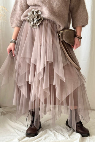 Rosie tyllihame, taupe