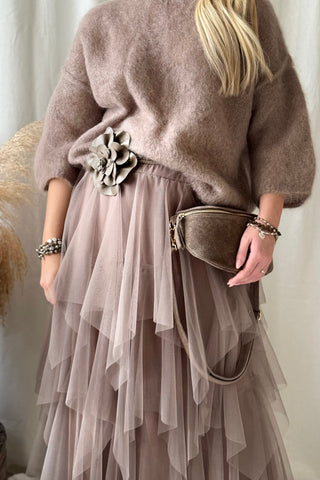 Rosie tyllihame, taupe