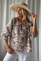 Sofia puuvillapaita, off white cottage floral