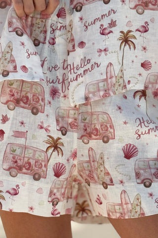 Solera pellavashortsit, surf print