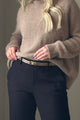 Suede thin nahkavyö, beige