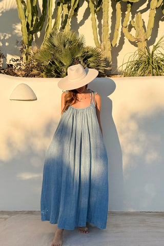 Sun Queen pellavamekko, denim blue