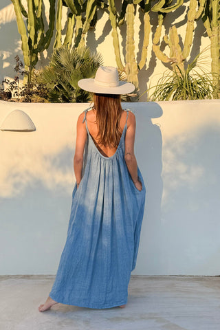 Sun Queen pellavamekko, denim blue