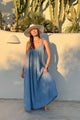 Sun Queen pellavamekko, denim blue