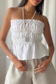 Sunstar linen top, white