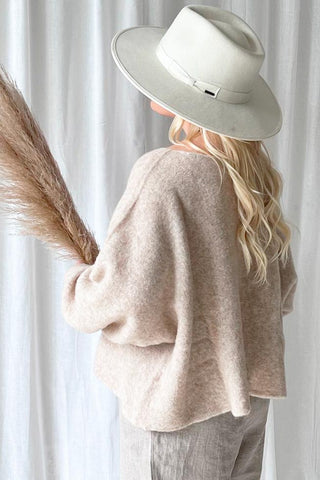 Angie alpakkaneule, beige