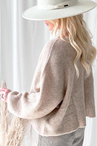 Angie alpakkaneule, beige