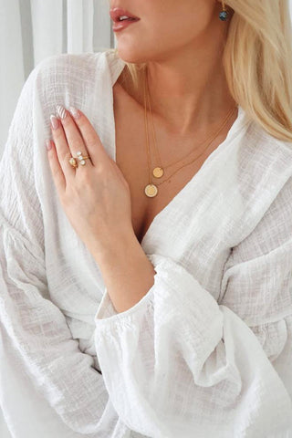 Signature zirkonia doulbe chain, necklace